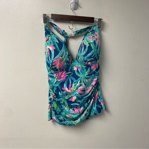 Lilly Pulitzer Blue and Pink Floral Swimsuit